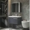 Комплект мебели OGLIO 70 тумба 705х460х510 с зеркалом и двойной раковиной, сифоном и двойным сливным шлангом Ceruttispa