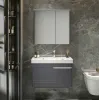 Комплект мебели OGLIO 70 тумба 705х460х510 с зеркалом и двойной раковиной, сифоном и двойным сливным шлангом Ceruttispa