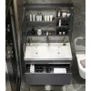 Комплект мебели OGLIO 70 тумба 705х460х510 с зеркалом и двойной раковиной, сифоном и двойным сливным шлангом Ceruttispa