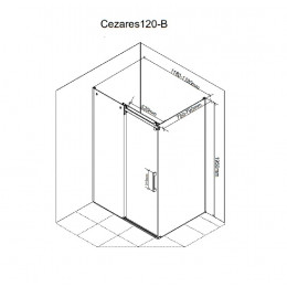 Душевое ограждение Ceruttispa ЧЕЗАС (CEZA'S) 120B (90x120x195)