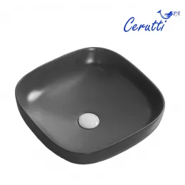 Раковина накладная Ceruttispa CR2677 (420х420х140) черная матовая, квадратная