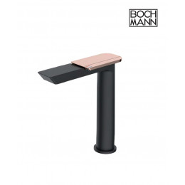 Смеситель для раковины BOCH MANN КОМО (COMO) BG XL BM9632 высокий, черный, ручка цвет золото