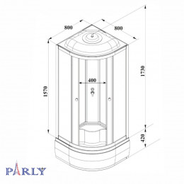 Душевая кабина PARLY BETT 821 (80х80х215)