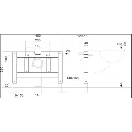B001 Рама крепления подвесного импульсного унитаза Ceruttispa