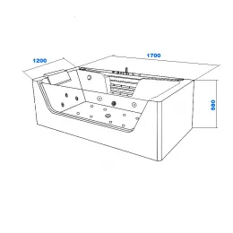 Ванна C-478A акриловая гидромассажная Ceruttispa (1700х1200х580)