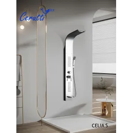 Панель CELIA S душевая из нержавеющей стали с форсунками Ceruttispa CT10403, цвет хром