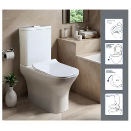 Унитаз VETTORE Tornado напольный безободковый CT10816 (665х350х830) Ceruttispa