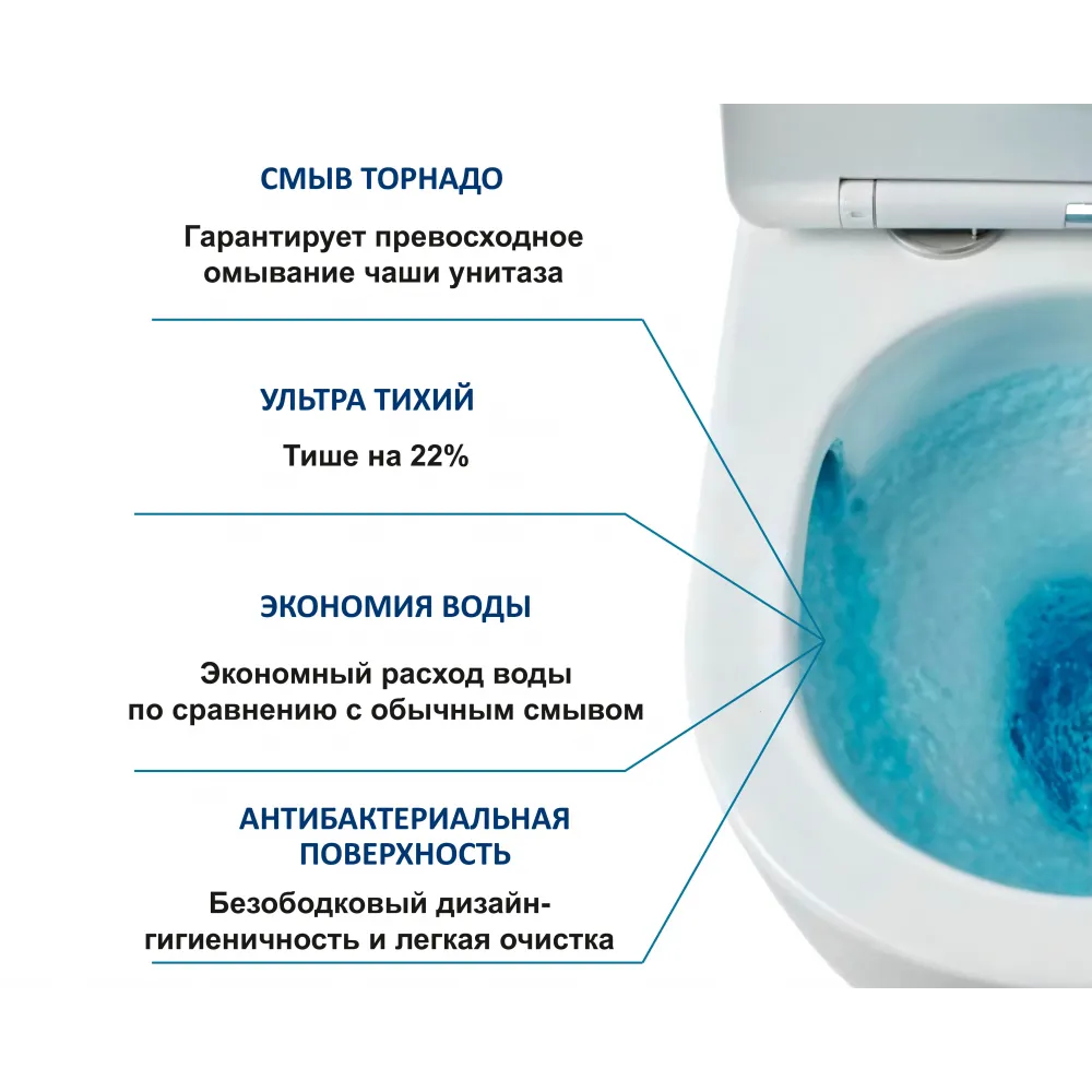 Унитаз VETTORE Tornado напольный безободковый CT10816 (665х350х830) Ceruttispa