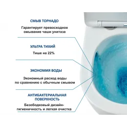 Унитаз VETTORE Tornado напольный безободковый CT10816 (665х350х830) Ceruttispa
