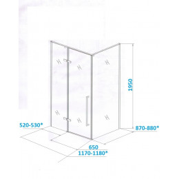 Ограждение C1AW  душевое Ceruttispa без поддона (120x90x195)