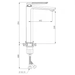 Смеситель для раковины BOCH MANN ЧИКА (CHIKA) XL BM8590 высокий, хром