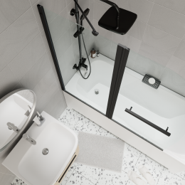 Шторка для ванной распашная F03B, PARLY (130x120)