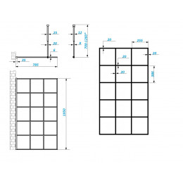 Ограждение MUZA T80  душевое Ceruttispa без поддона (80x195)