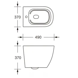 Унитаз SELLA Aria Tornado MMB подвесной безободковый черный мрамор матовый со смывом торнадо Ceruttispa CT9531 (490х370х370)