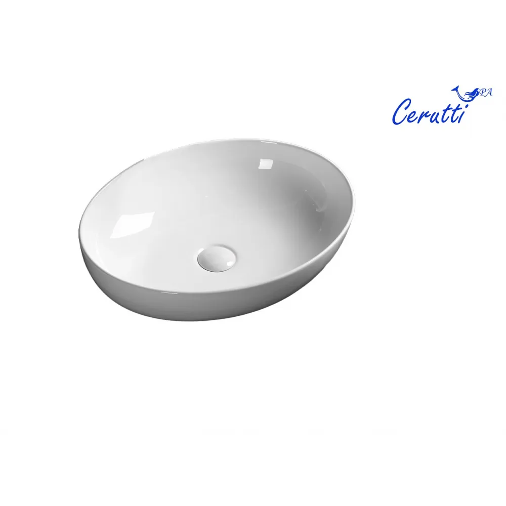 Раковина CR0019 накладная, белая, овальная 515х395х135 Ceruttispa