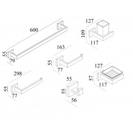Набор аксессуаров CR-F25 для ванной из нержавеющей стали BOCH MANN, цвет нержавеющая сталь
