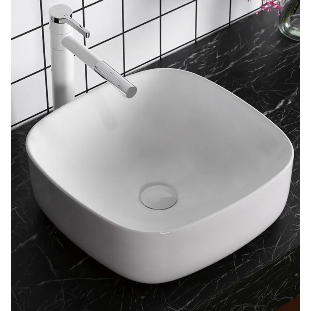 Раковина CR0010 накладная, белая, квадратная 425х425х150 Ceruttispa