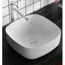 Раковина CR0010 накладная, белая, квадратная 425х425х150 Ceruttispa