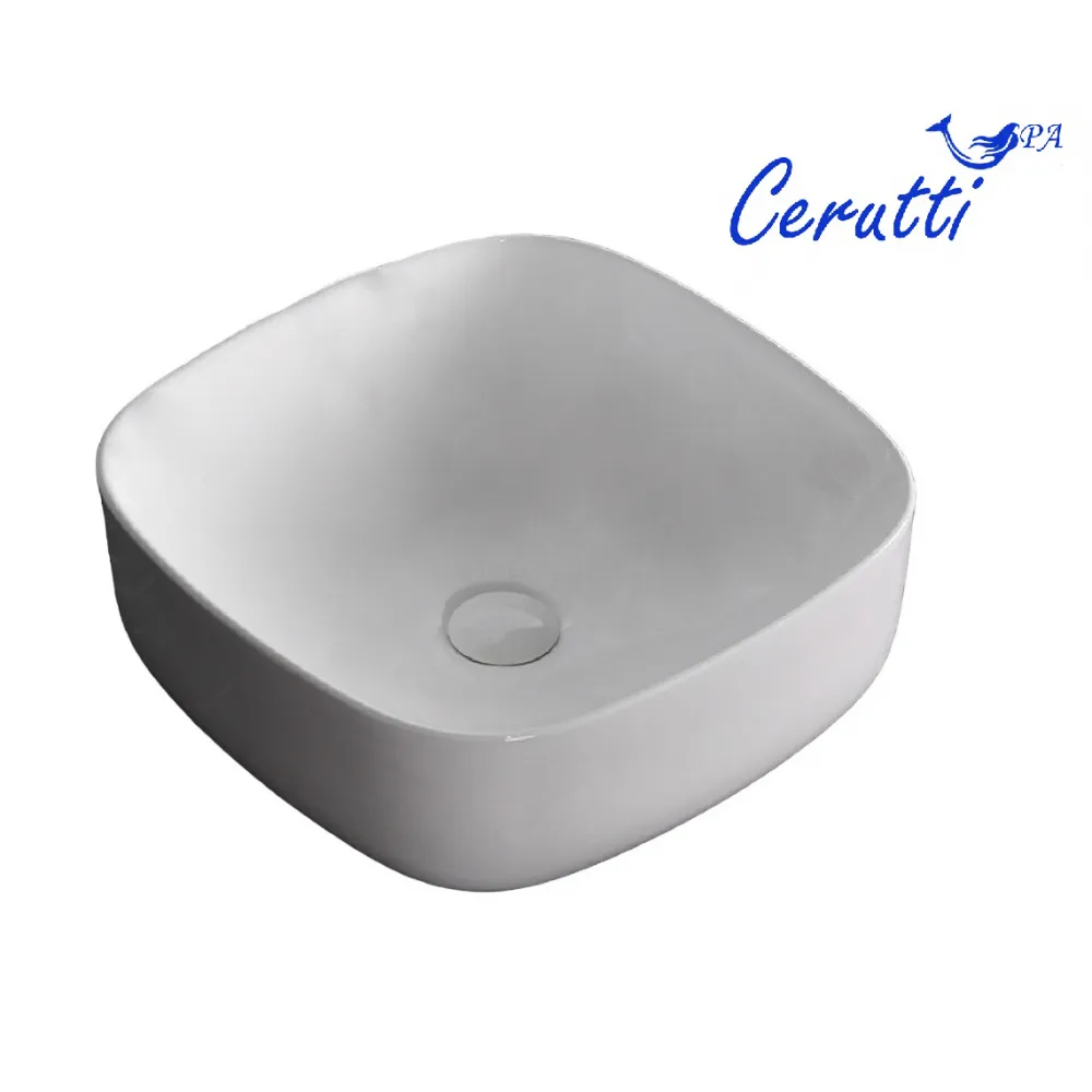 Раковина CR0010 накладная, белая, квадратная 425х425х150 Ceruttispa