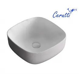 Раковина CR0010 накладная, белая, квадратная 425х425х150 Ceruttispa