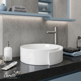 Раковина накладная Ceruttispa CR0066 (440х460х150) белая, с завитком