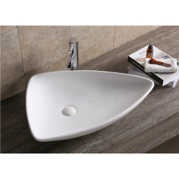 Раковина накладная Ceruttispa CR7014 (690х370х130) белая, асимметричная