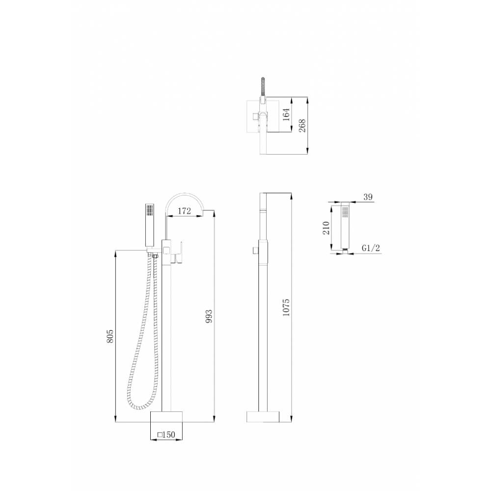 Смеситель RESIA для отдельностоящей ванны BOCH MANN BM7775