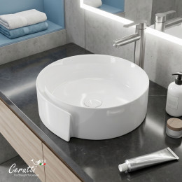 Раковина накладная Ceruttispa CR0066 (440х460х150) белая, с завитком
