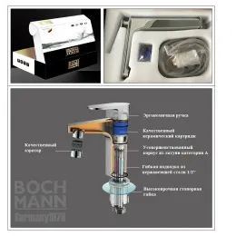 Смеситель для раковины BOCH MANN ЧИКА (CHIKA) XL BM8590 высокий, хром