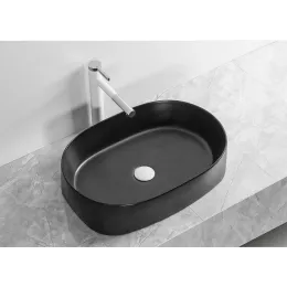 Раковина накладная Ceruttispa CR2691 (560х390х140) черная матовая, овальная