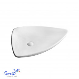 Раковина накладная Ceruttispa CR7014 (690х370х130) белая, асимметричная