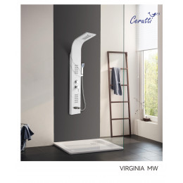 Душевая панель Ceruttispa ВИРДЖИНИЯ (VIRGINIA) MW CT9982 из нержавеющей стали с форсунками, цвет белый мрамор