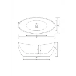 Ванна NEMI180 акриловая отдельностоящая Ceruttispa (1800x800x690)