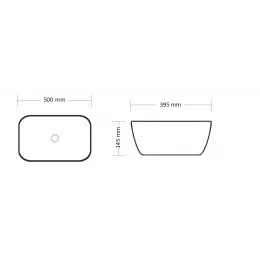 Раковина CR8217MMW накладная, мрамор матовый белый, прямоугольная 500х395х145 Ceruttispa
