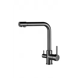 Смеситель LAURA GR из нержавеющей стали для кухни BOCH MANN, с краном под фильтр, цвет СЕРЫЙ