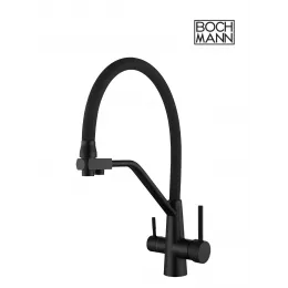 Смеситель ELSE B из нержавеющей стали  для кухни BOCH MANN, с краном под фильтр, цвет ЧЕРНЫЙ