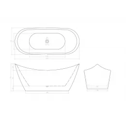 Ванна NEMI170MB акриловая отдельностоящая черная матовая Ceruttispa (1700x740x730)
