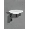 Мыльница CR-D01-04MB стеклянная с держателем из нержавеющей стали BOCH MANN, цвет черный