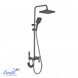 Душевая стойка Ceruttispa АРРИГО (ARRIGO) цвет графит, с LED подсветкой