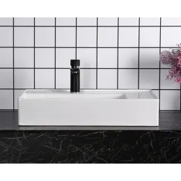 Раковина накладная Ceruttispa CR0017 (605х380х120) белая, прямоугольная, с отверстием под смеситель