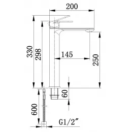 Смеситель SANTA XL для раковин, хром, высокий BOCH MANN  BM9129