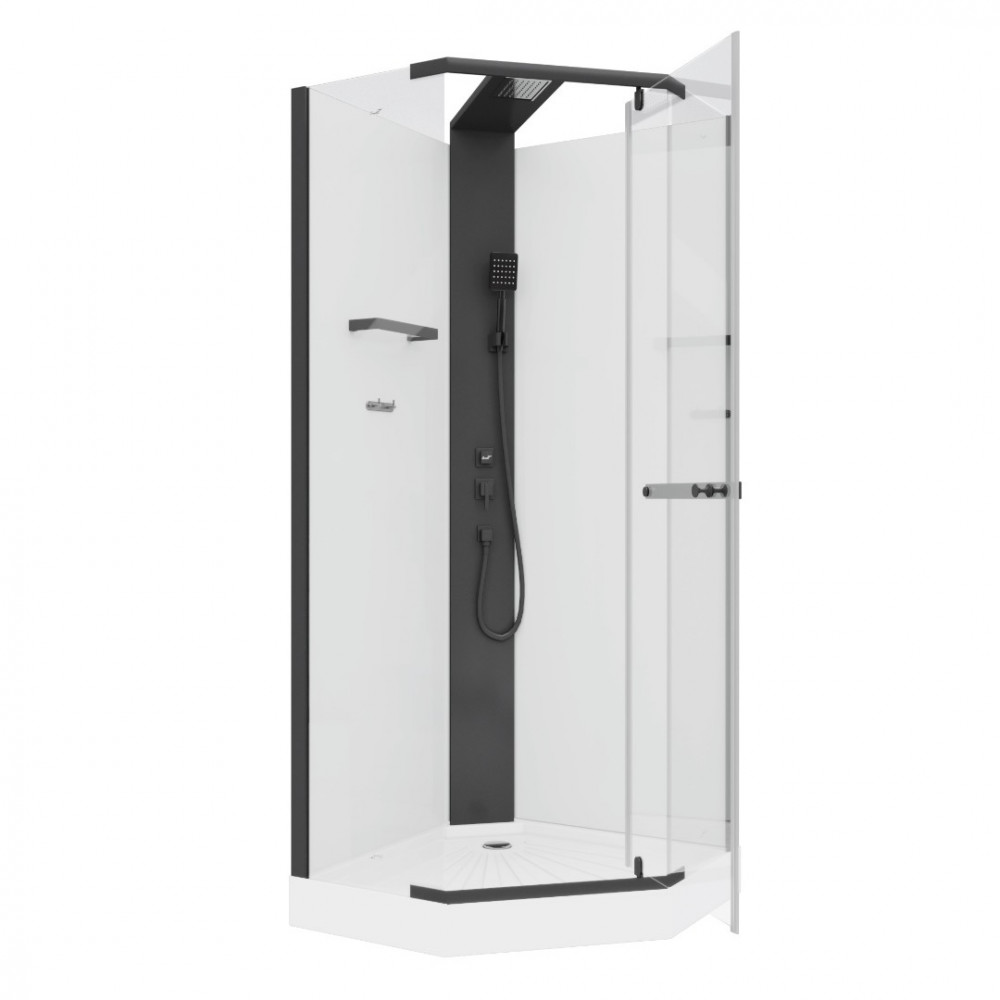 Кабина CHIKA901B душевая без крыши Ceruttispa (90x90x215-225)
