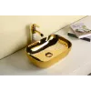 Раковина CR0078B накладная, золото, прямоугольная 460х330х135 Ceruttispa