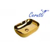 Раковина CR0078B накладная, золото, прямоугольная 460х330х135 Ceruttispa