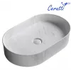 Раковина CR0055B MMW1 накладная, мрамор матовый белый, овальная 500х350х120 Ceruttispa