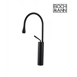 Смеситель TROPFEN B XL для раковины, BOCH MANN BM9634  высокий ЧЕРНЫЙ матовый