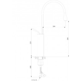 Смеситель TROPFEN B XL для раковины, BOCH MANN BM9634  высокий ЧЕРНЫЙ матовый