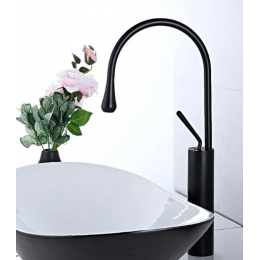 Смеситель TROPFEN B XL для раковины, BOCH MANN BM9634  высокий ЧЕРНЫЙ матовый