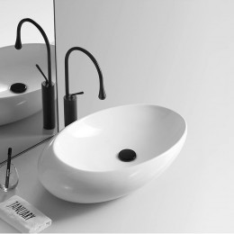 Смеситель TROPFEN B XL для раковины, BOCH MANN BM9634  высокий ЧЕРНЫЙ матовый