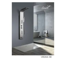 Панель VIRGINIA BR душевая из нержавеющей стали с форсунками Ceruttispa CT9983, цвет матовая нержавеющая сталь